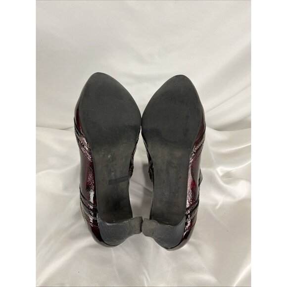 Tour En Ville Patent Leather Burgundy Heeled Booties Womens EU Size 38 - Picture 8 of 10